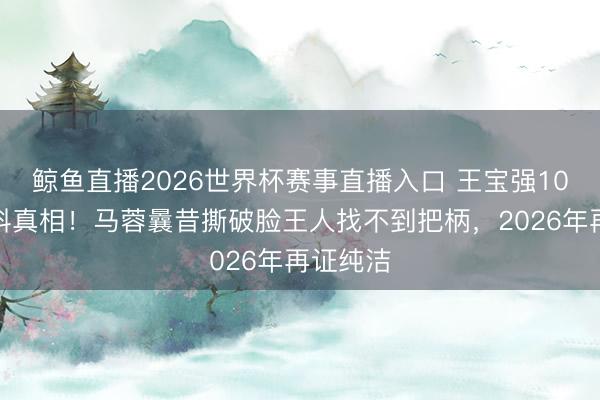 鲸鱼直播2026世界杯赛事直播入口 王宝强10年无黑料真相！马蓉曩昔撕破脸王人找不到把柄，2026年再证纯洁